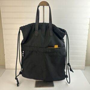 IKEA VARLDENS Black Drawstring Cinch Gym Bag Backpack